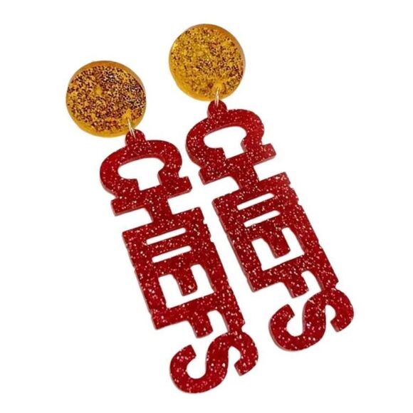 Chief acrylic‎ dangle Earrings - Picture 3 of 4